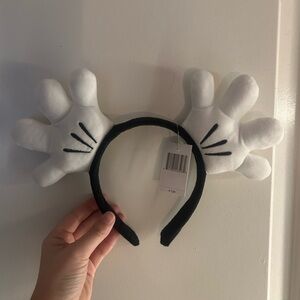 Disney White and Black Mickey Mouse Hand Headband